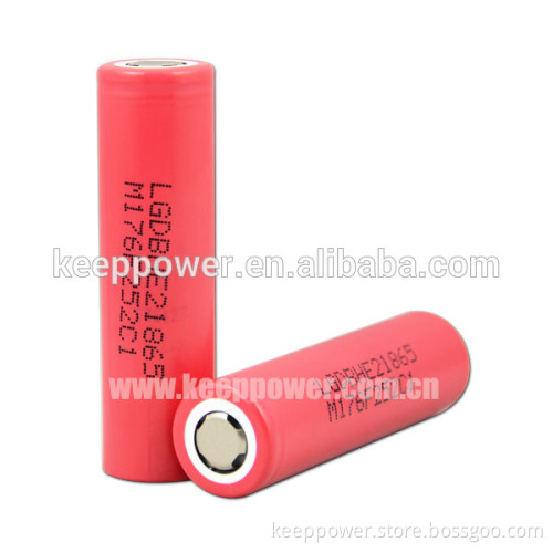 In stock! High drain 2500mah lg he2 18650 battery rechargeable li-ion battery